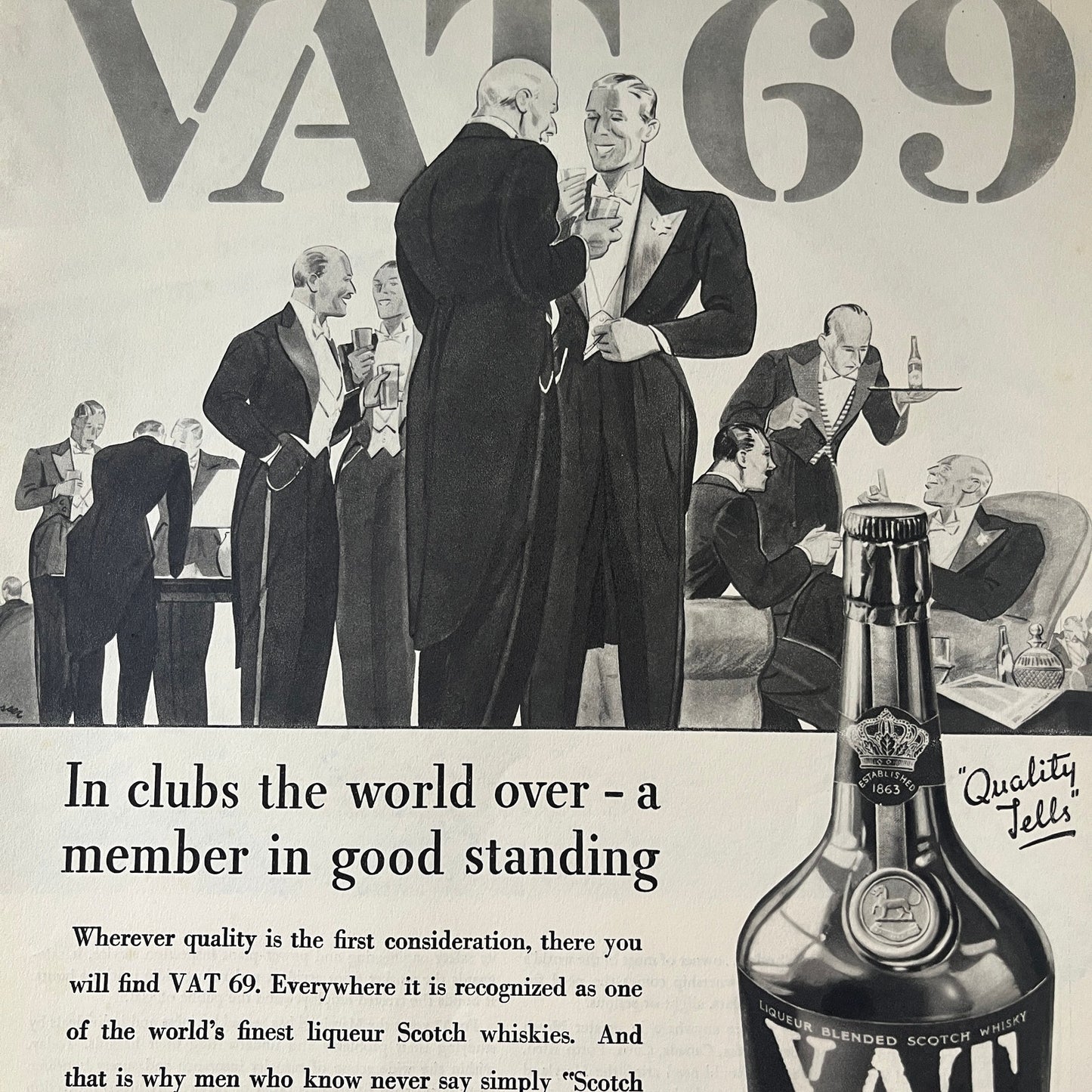 Vat 69 Wm. Sanderson & Son Scotland 1935 Ad V1-5
