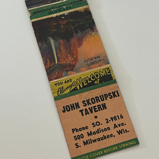 John Skorupski Tavern Milwaukee WI Matchbook Cover TB6-MB2-4