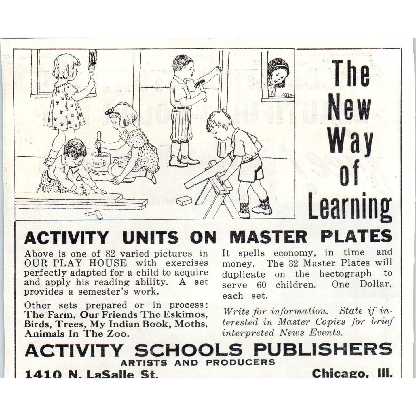 Activity Schools Publishers Teaching Aids 1930s Instructor Advertisement AE4-I1