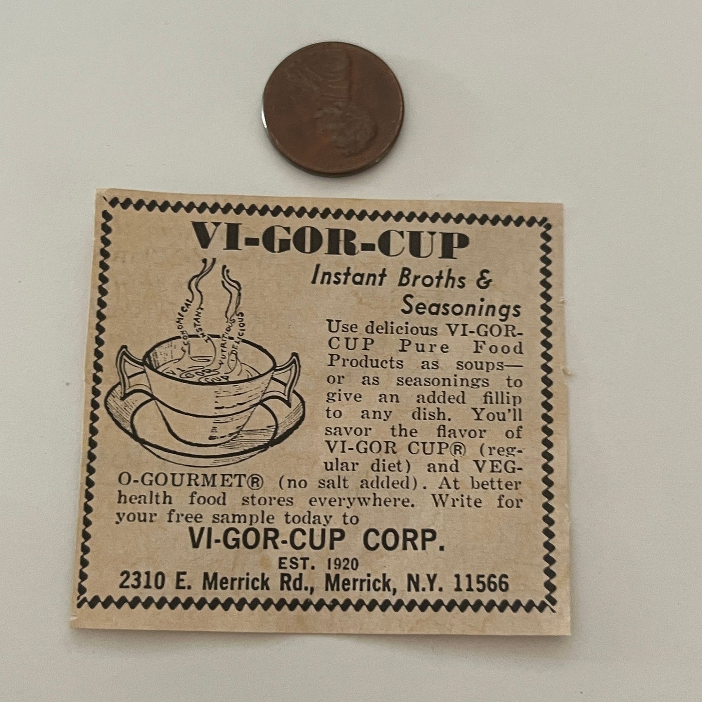 Vi-Gor-Cup Corp. Instant Broth & Seasonings Merrick NY 1971 Magazine Ad SAG4-S14