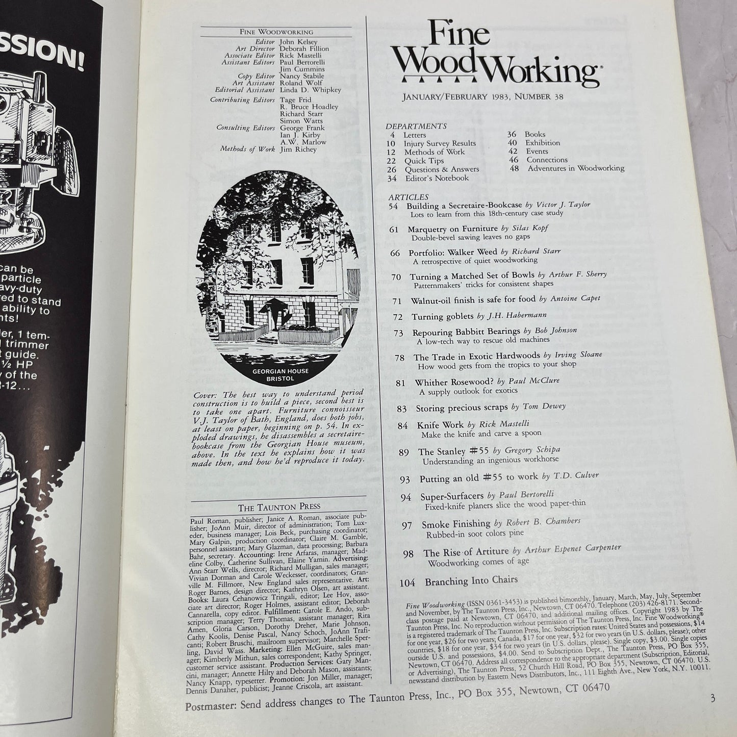 Building a Secretaire-Bookcase Jan/Feb 1983 No 38 Fine Woodworking Magazine M33