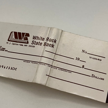 White Rock State Bank Cannon Falls MN Vintage Matchbook MB59-1