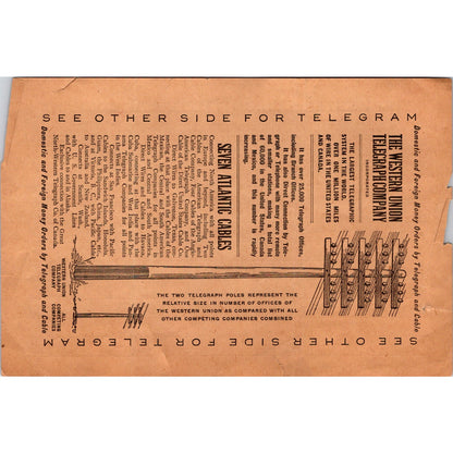 1913 Western Union Telegraph From Rosemount Minnesota to Burlington Iowa AJ4-1