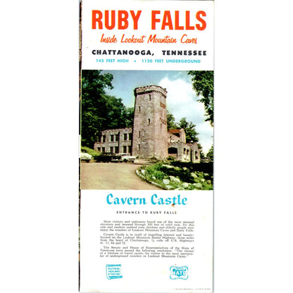 c1970 Ruby Falls Chattanooga TN Fold Out Travel Brochure AE8