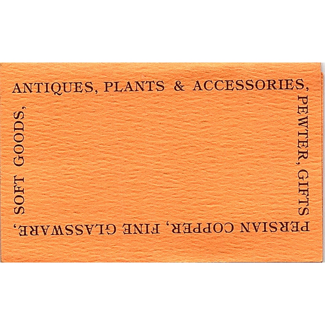 Harper's Bazaar Euclid,  Antiques St. Anaheim Vintage Business Card SB4-B2