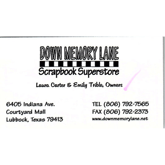 Laura Carter & Emily Trible Down Memory Lane Scrapbook Lubbock Card SC9-B11