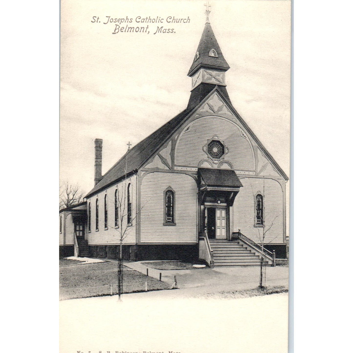 c1905 St. Joseph's Catholic Church Belmont MA Antique Unused Postcard PC7