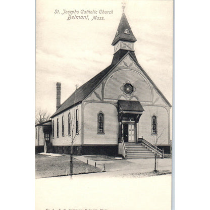 c1905 St. Joseph's Catholic Church Belmont MA Antique Unused Postcard PC7