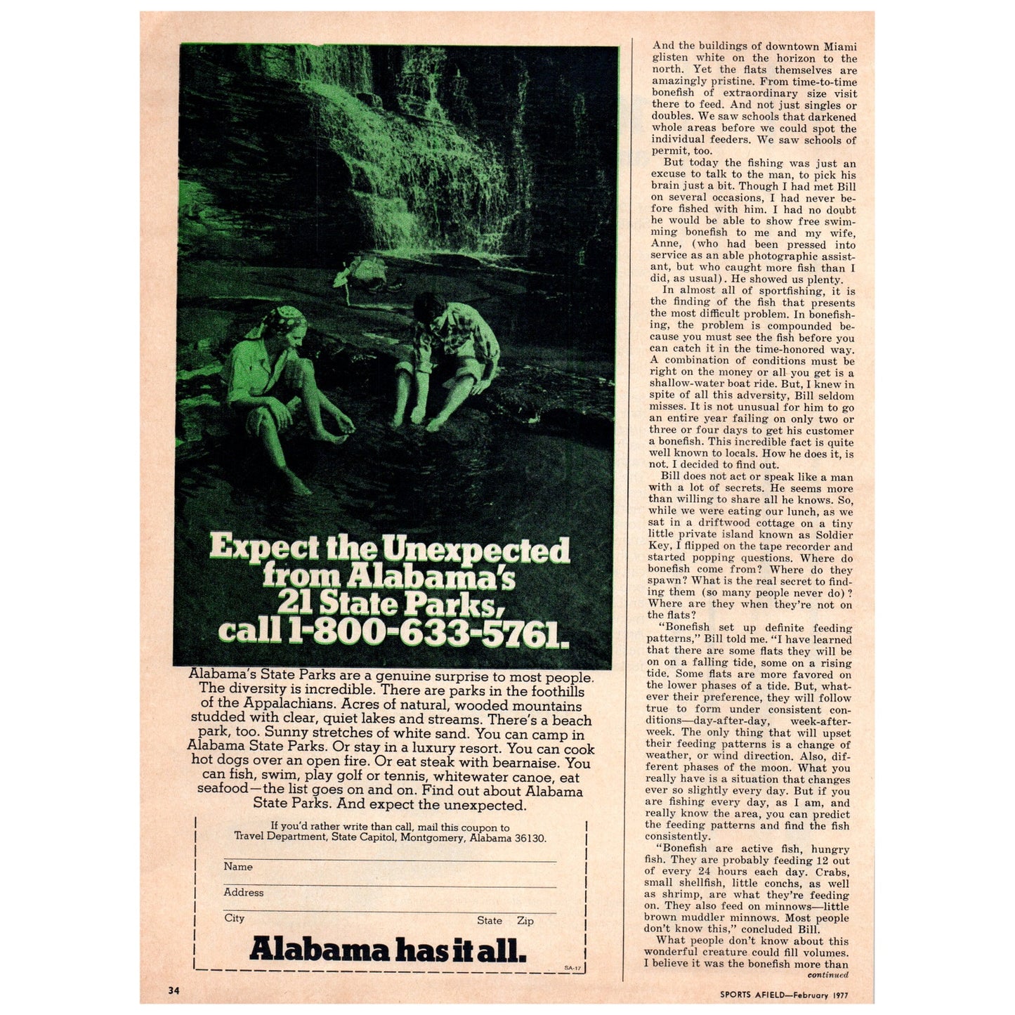 Shakespeare Graflite 100% Graphite Fishing Rod Columbia SC 1977 Ad D25