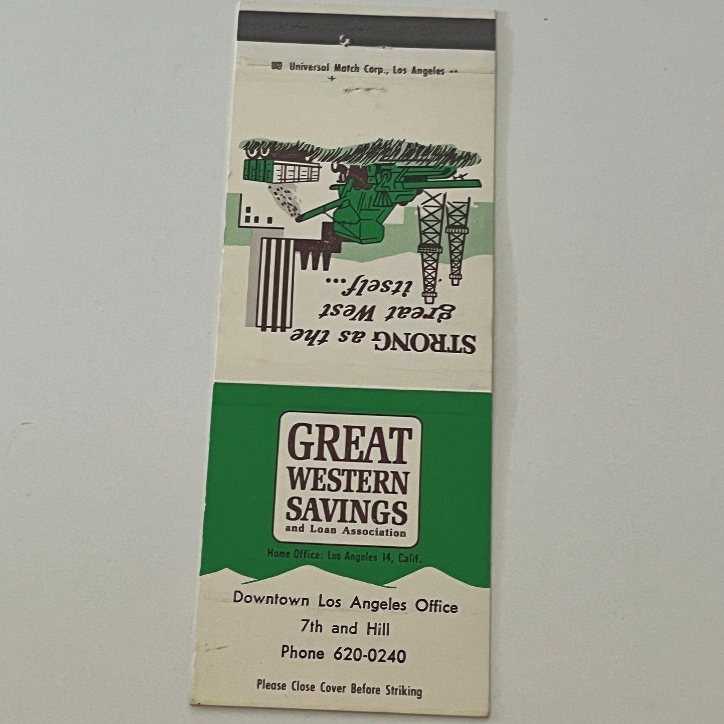 Great Western Savings and Loan Downtown Los Angeles Matchbook Cover TB6-MB2-4