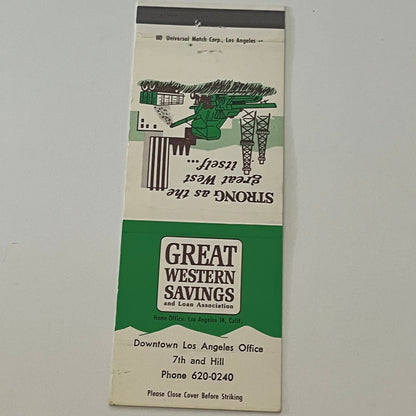 Great Western Savings and Loan Downtown Los Angeles Matchbook Cover TB6-MB2-4