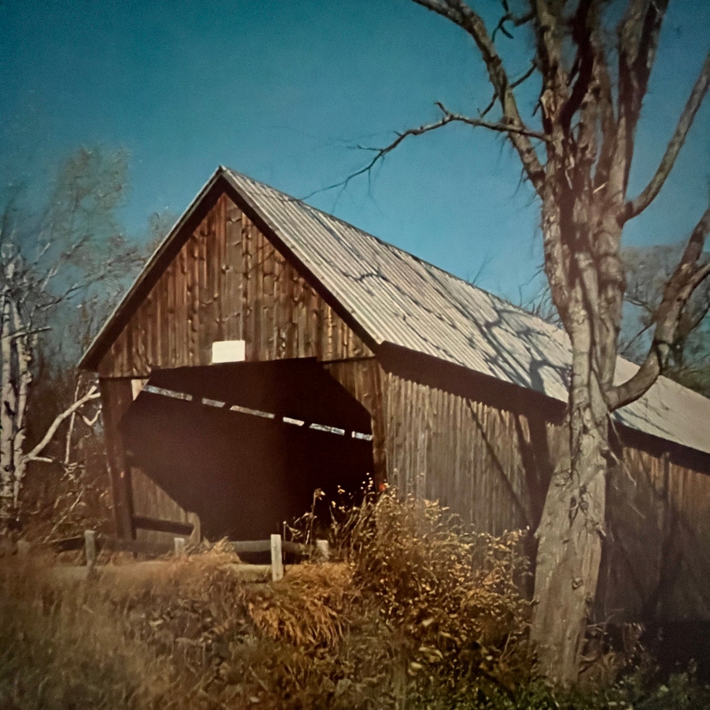 Woodstock Vermont covered bridge 12x16" Art Print FL1