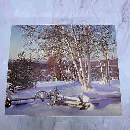 Retro Kitsch Winter Farmhouse Scene 8x10" Art Print V20