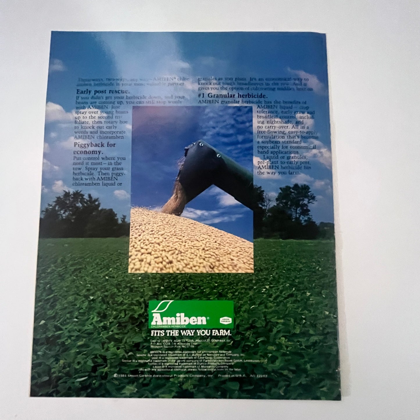Amiben Herbicide Unleashes the 3-Ways Union Carbide NC 1982 Info Leaflet K27