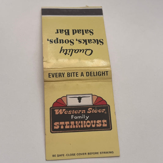 Western Steer Family Steak House Vintage Matchbook Cover TB8-MB2-2