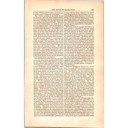 Dutch on the Manhattan Henry Hudson NY - 11 Pages 1854 Article I19