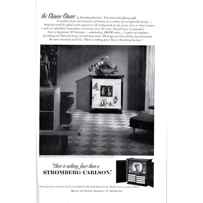 Stromberg-Carlson Chinese Classic Television TV Teleset Vintage Magazine Ad D20