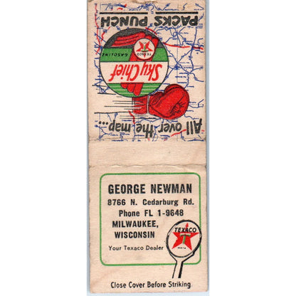 George Newman Milwaukee WI Sky Chief Gasoline Vintage Matchbook Cover SD2-Y14