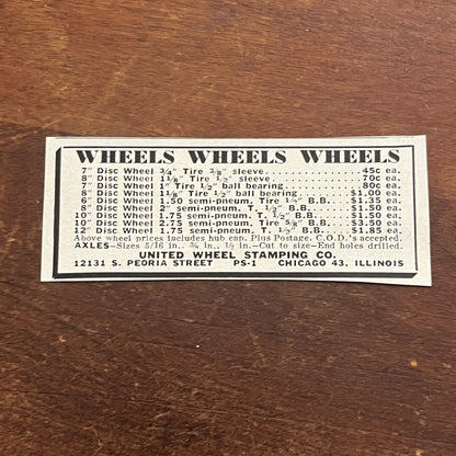 United Wheel Stamping Co Chicago IL 1955 Ad AF9-S1