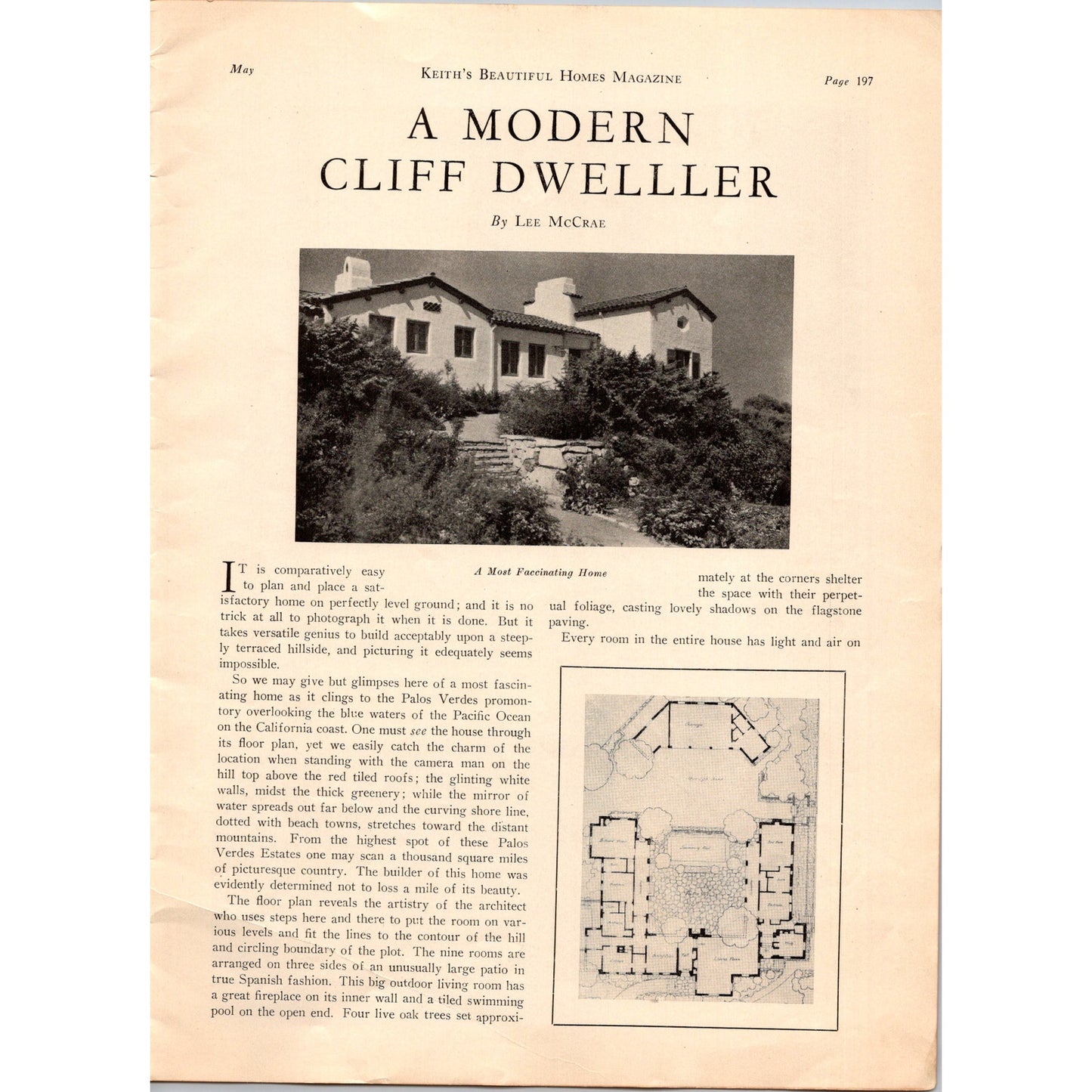 A Modern Cliff Dweller Home Architecture Lee McCrae 1929 Article SI11