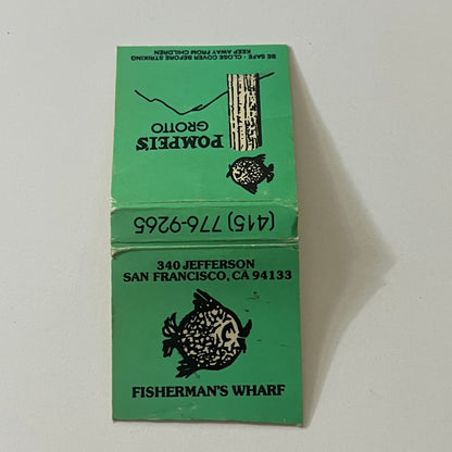 Pompei's Grotto Fisherman's Wharf San Francisco Vintage Matchbook TB6-MB2-11