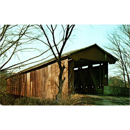 Busching Bridge Versailles, Ripley County Indiana Covered Bridge Postcard PB11