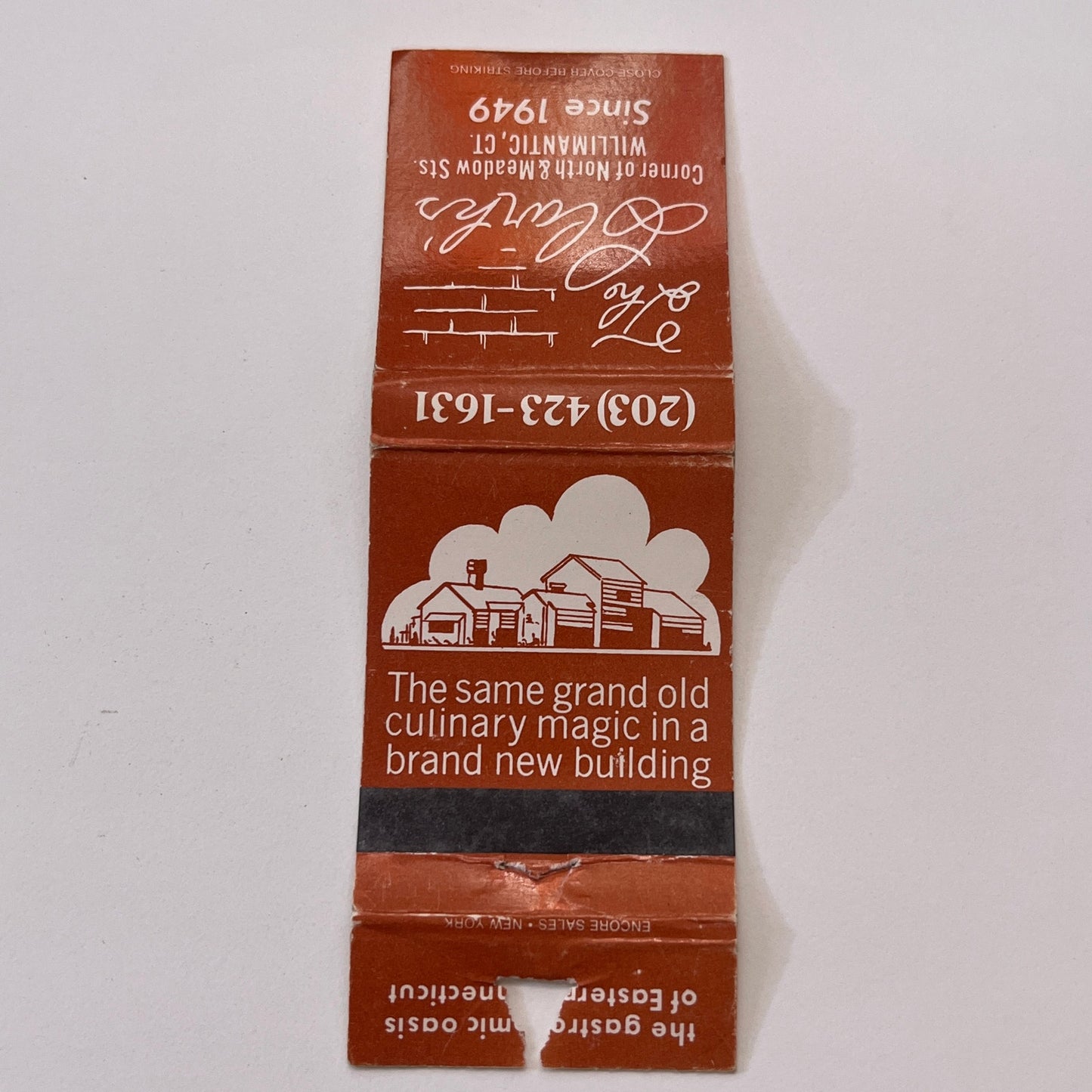 The Clark's Restaurant Willimantic CT Vintage Matchbook Cover TB6-MB1-10