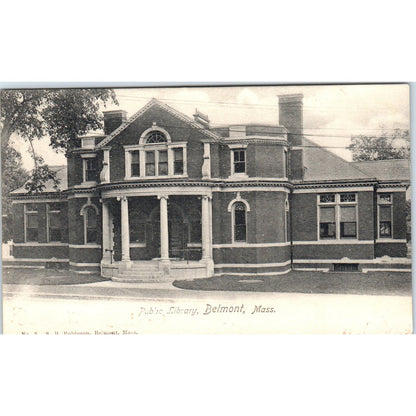 c1905 Public Library S.B. Robinson Belmont MA Antique Postcard PC7