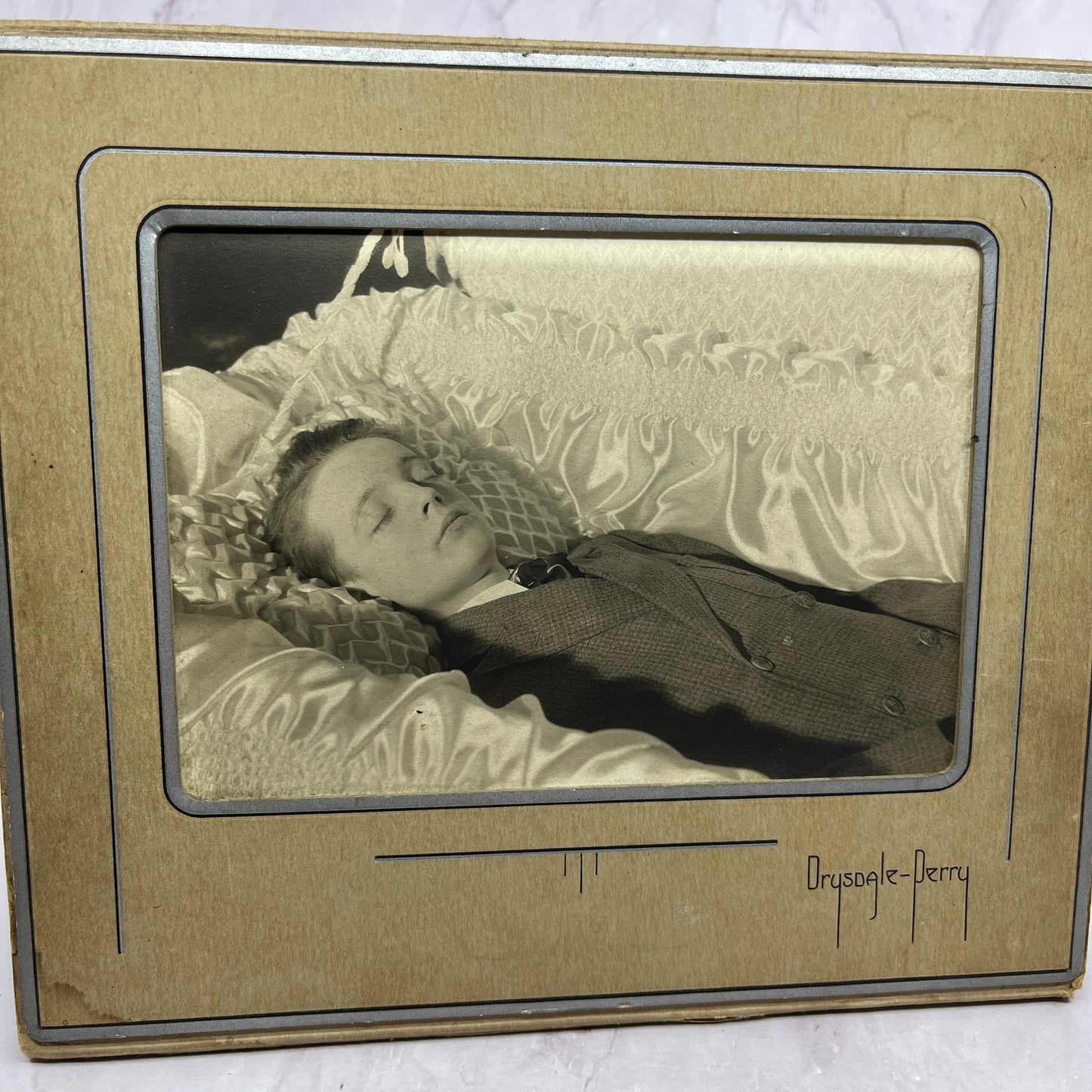 Postmortem Boy in Coffin Drysdale Perry Superior WI CDV Cabinet Card TC5-CDV1