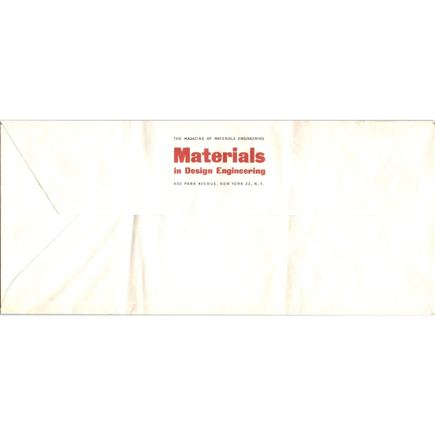 Vintage K Slater Materials in Design Engineering NY Postal Cover Envelope TH9-L2