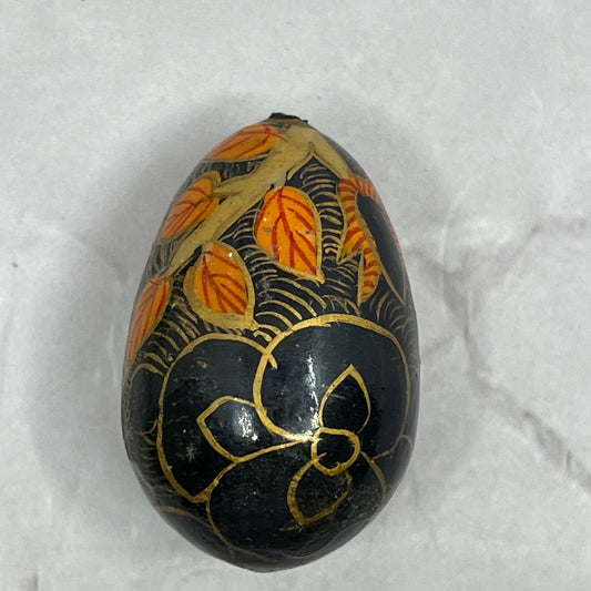 Vintage Mini Hand Painted Cloisonne Malevanki(Russian) Lacquer Wood Egg SC1