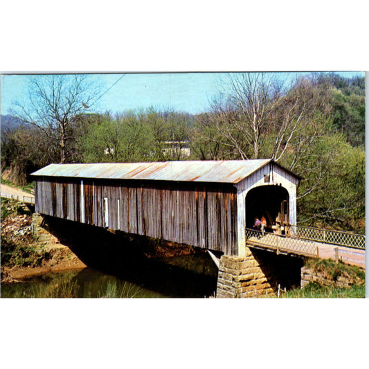 Cow Run Bridge #25 Marietta Ohio Covered Bridge Postcard PB12