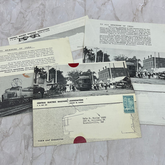 c1959 CERA Central Electric Railfans Association Ephemera Lot AE5
