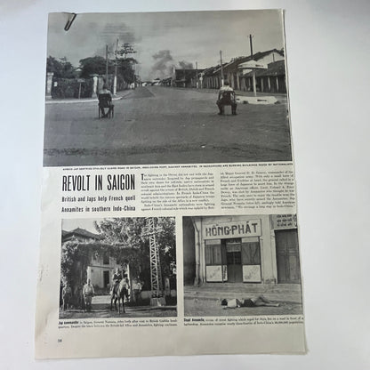 Revolt in Saigon - 2 Pages 1940s WWII Era Article V30-1