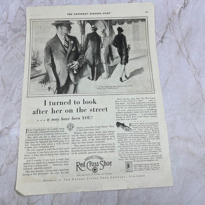 Arch-Tone Red Cross Shoe US Shoe Co Cincinnati 1928 Original Advertisement FL6-8
