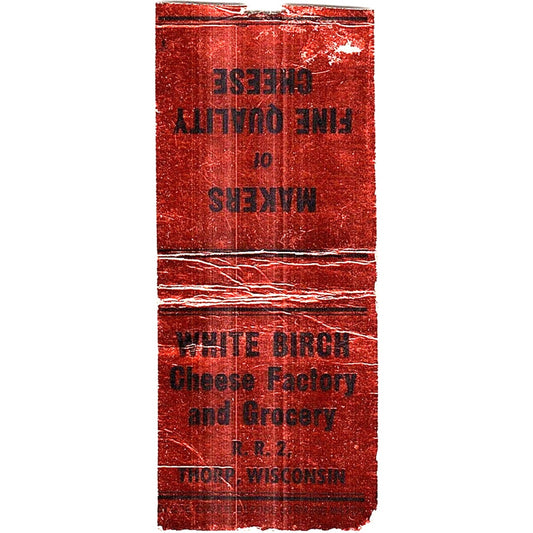 White Birch Cheese Factory & Grocery Thorp WI Vintage Matchbook Cover SF3-Y1