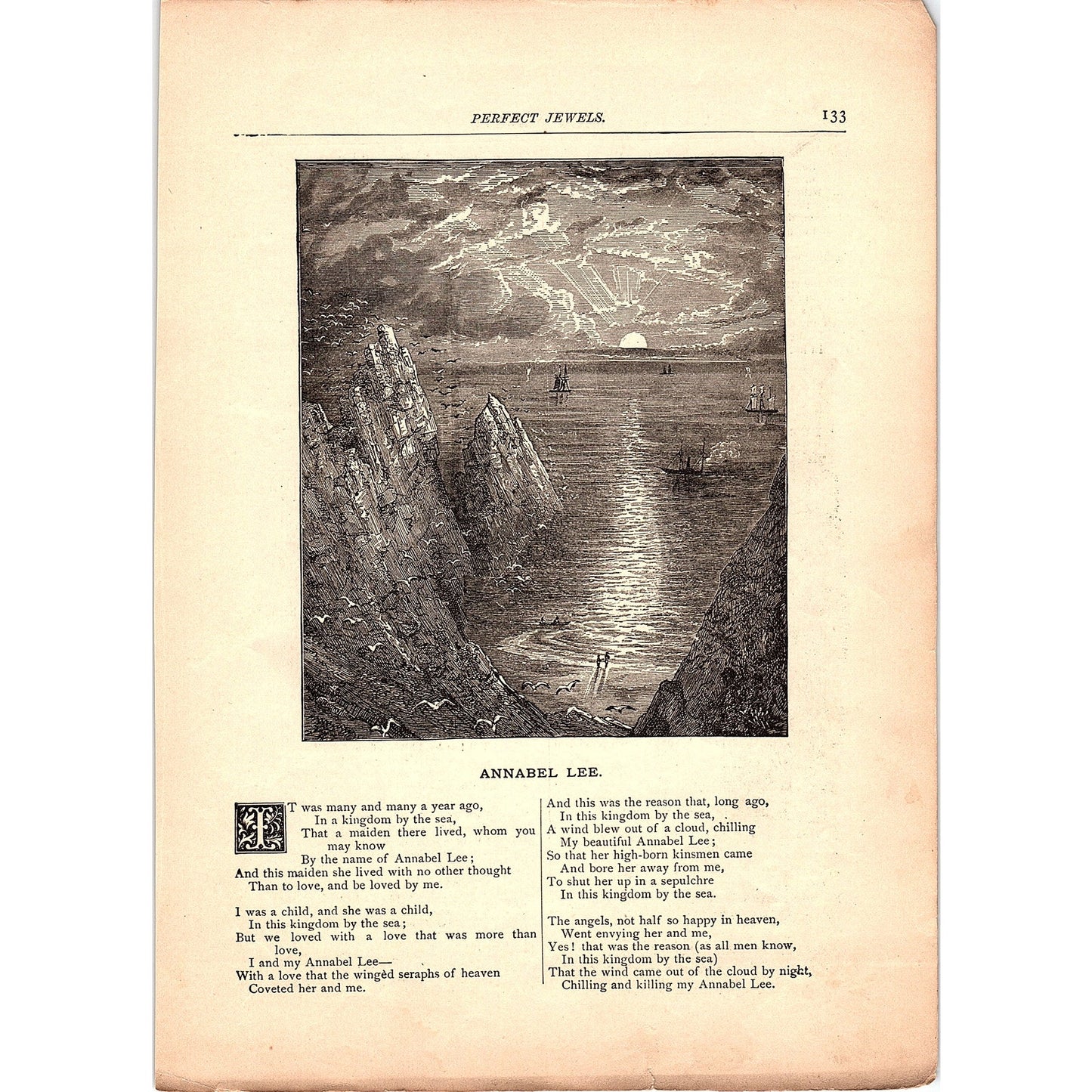 Annabel Lee Edgar Allan Poe, Burial of Sir John Moore Wolfe 1884 Poem TA5-CJ-3