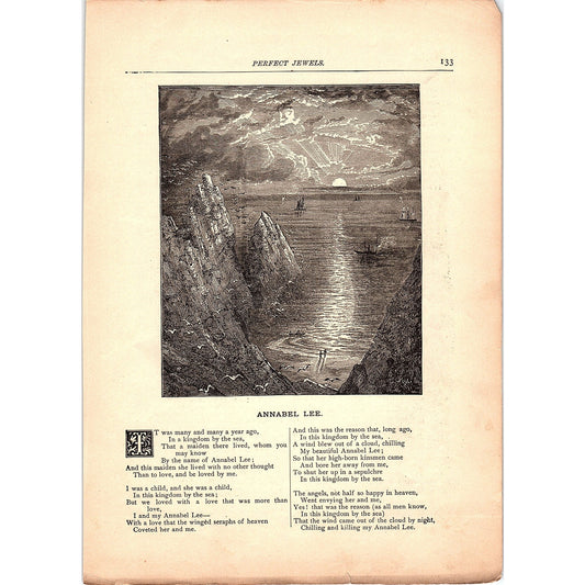 Annabel Lee Edgar Allan Poe, Burial of Sir John Moore Wolfe 1884 Poem TA5-CJ-3
