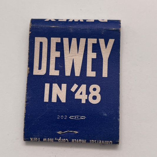 Vote Dewey in '48 Political Vintage Matchbook Cover TB8-MB-7