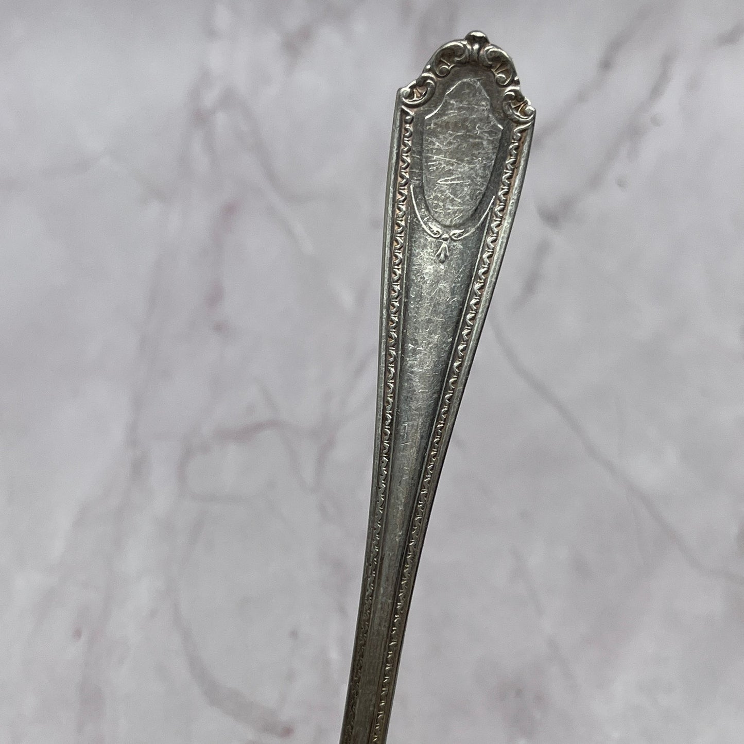 Antique Viceroy Plate Cameo Pattern Spoon 6.5" Vintage Silverplate TC5-OS-5