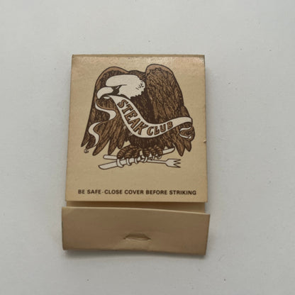 The Steak Club - Bald Eagle Vintage Matchbook Cover TB8-MB-2