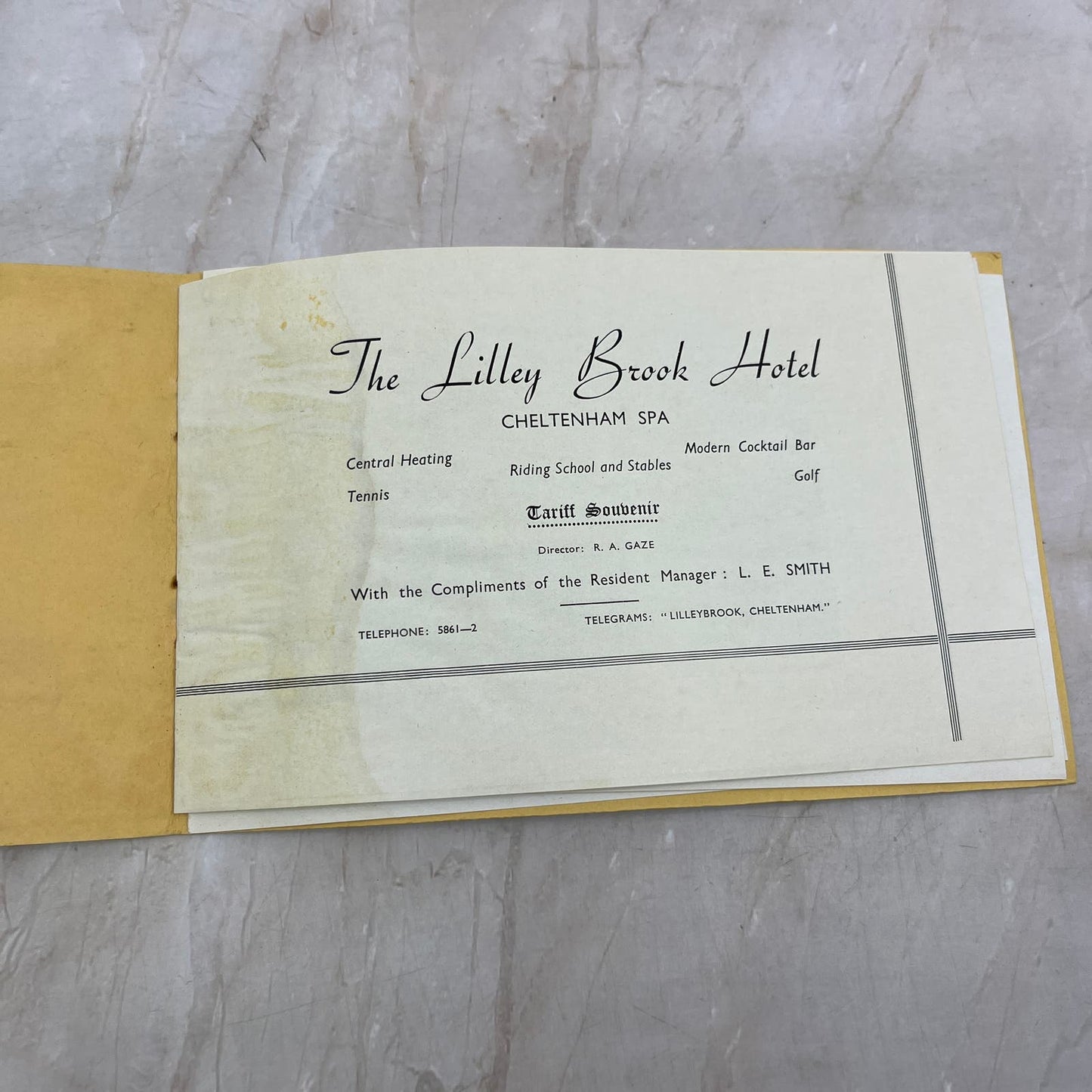 Vintage The Lilley Brook Hotel Cheltenham Spa LE Smith Tourist Booklet TI9-P1