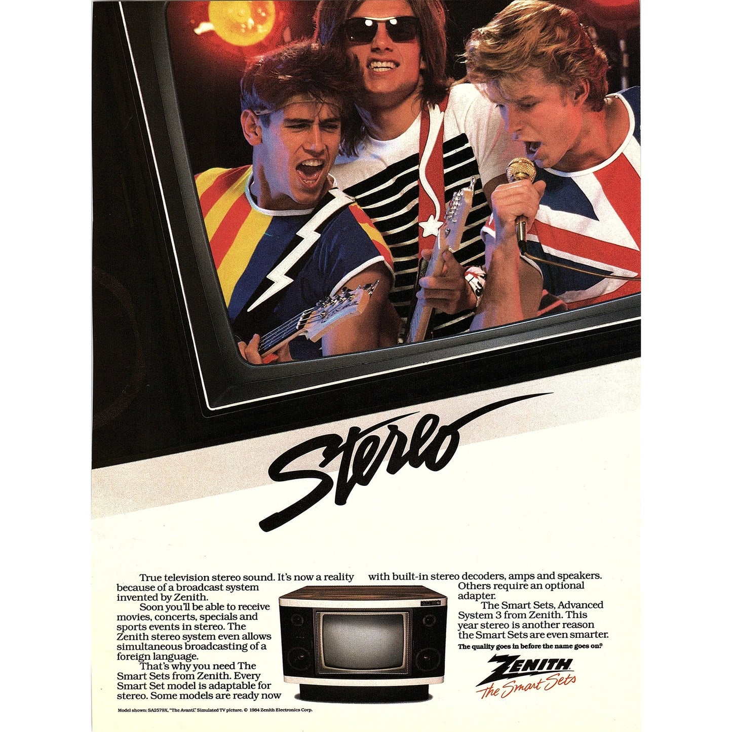 Zenith Avanti SA2579X Smart Set Television TV 1984 Ad AF8-4