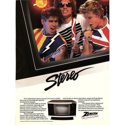 Zenith Avanti SA2579X Smart Set Television TV 1984 Ad AF8-4