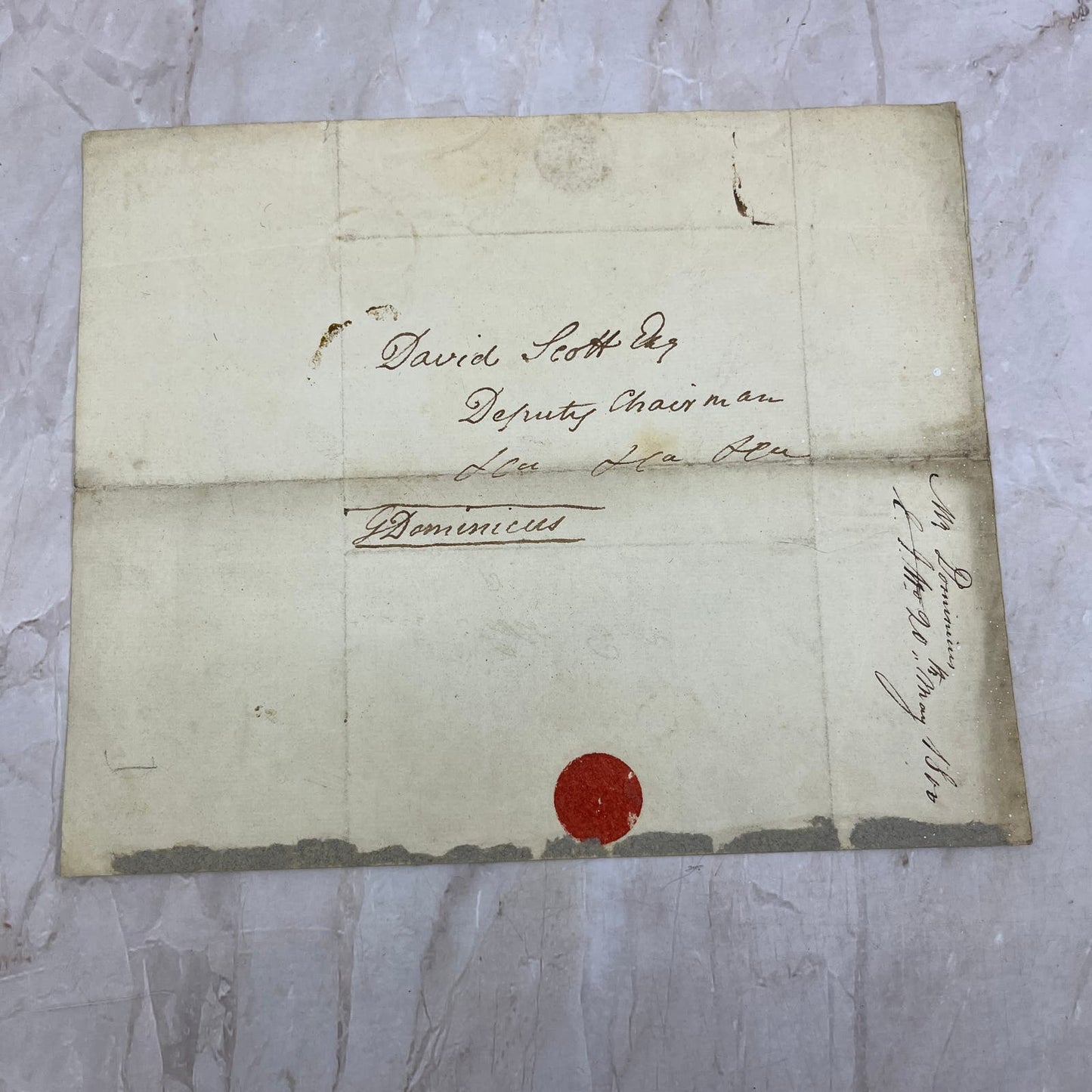 Original Letter from 1800 - David Geoff Esq East India Tea G. Dominicus Salt AE5