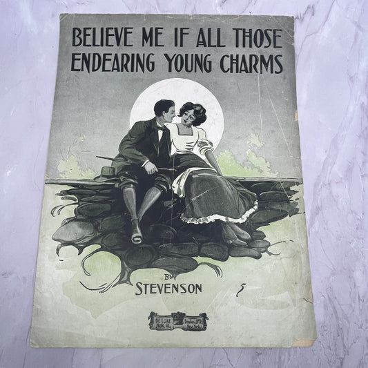 Believe Me if All Those Endearing Young Charms Stevenson Antique Sheet Music V15