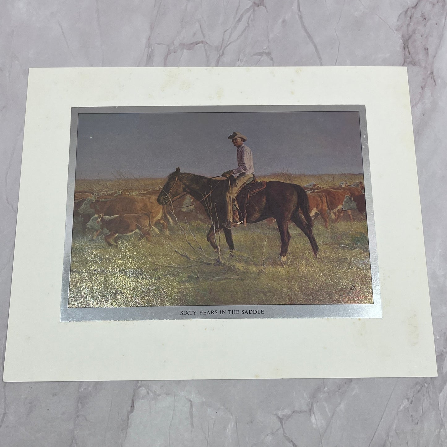 Tom Ryan 60 Years in the Saddle Western Vintage Chromatic Foil Etch 8x10" V18