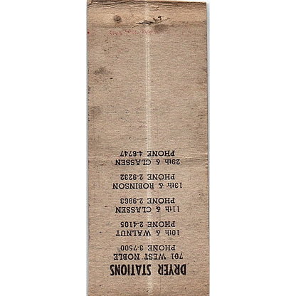 Hercules Motor Oils Oklahoma City John Dryer Vintage Matchbook Cover SC7-Y10