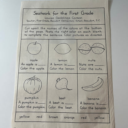 Seatwork for the First Grade Louise Geddings Carson 1938 Magazine Article V26-4