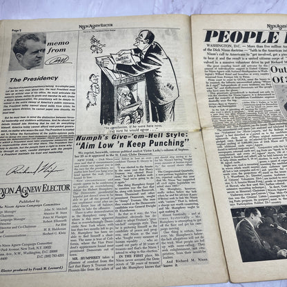 1968 Nixon Agnew Elector Newspaper No. 2 Nixon Campaign V14-5